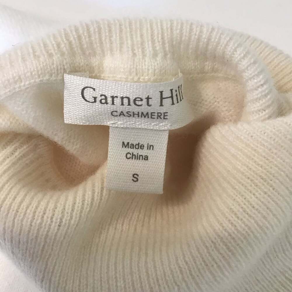 Garnet Hill Lightweight Cashmere Turtleneck Sweater Size S Ivory Cream Luxury - Picture 4 of 9
